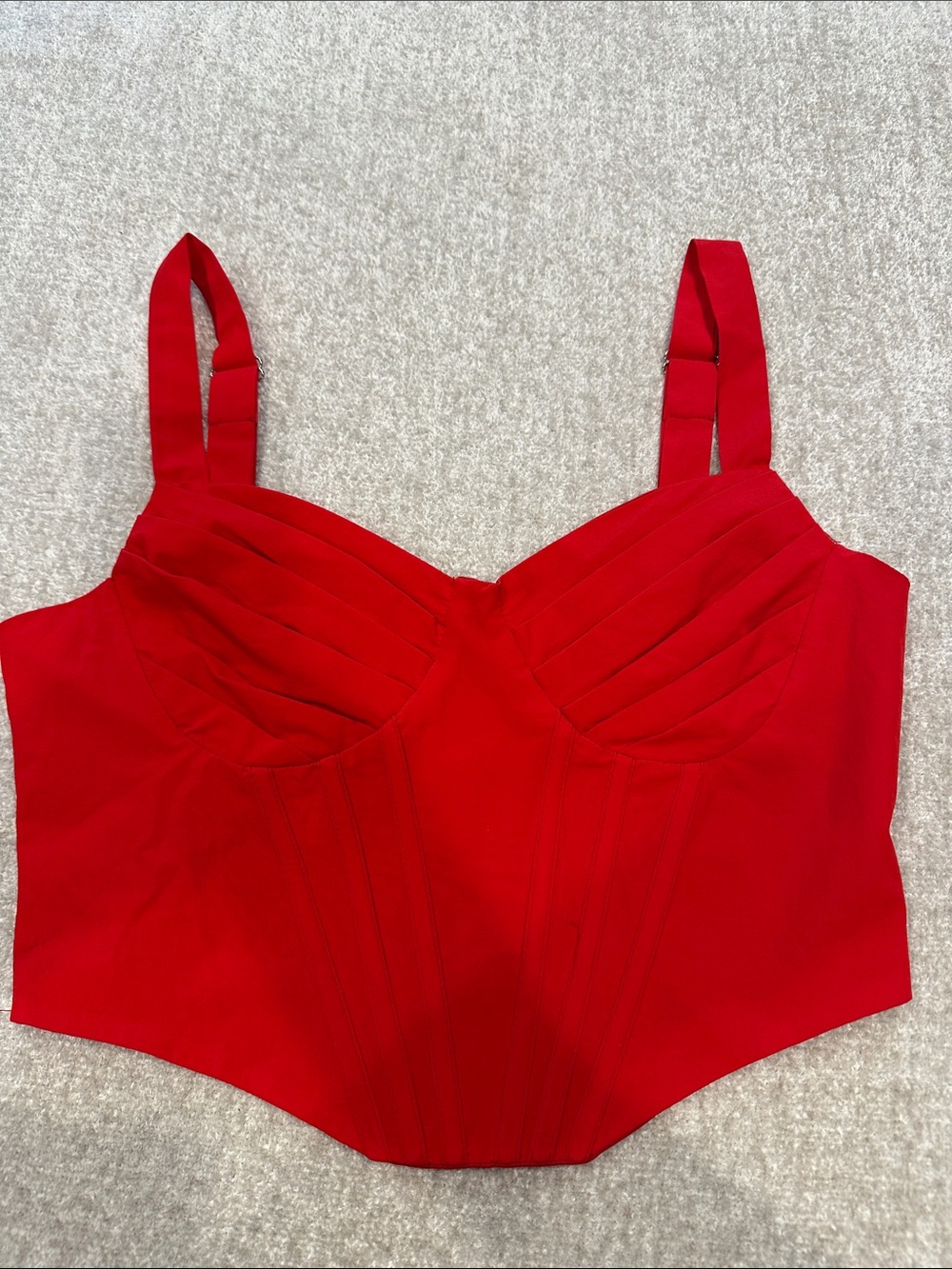TIC TOC Red Structured Bustier Crop Top